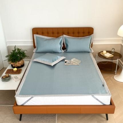 本希 2022新款高端床席款水洗冰丝席-简约款 S纹-绿床席款