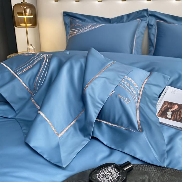 91家纺网 家纺一手货源 找家纺 200支新款长绒棉宽边刺绣四件套