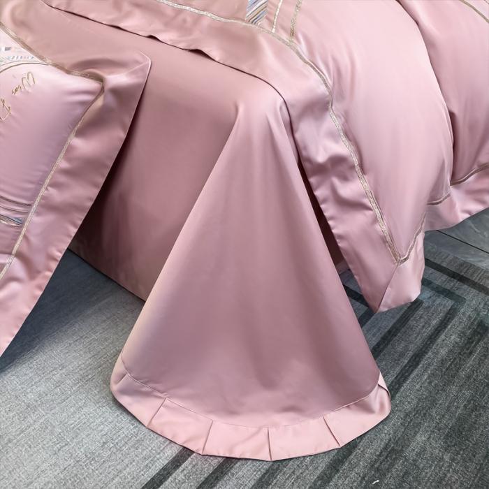 91家纺网 家纺一手货源 找家纺 200支新款长绒棉宽边刺绣四件套