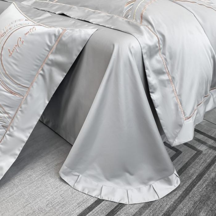 91家纺网 家纺一手货源 找家纺 200支新款长绒棉宽边刺绣四件套