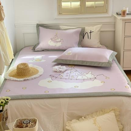 91家纺网 家纺一手货源 找家纺 昔可 2022新款高端大版数码印花冰沐丝养生席 月亮船