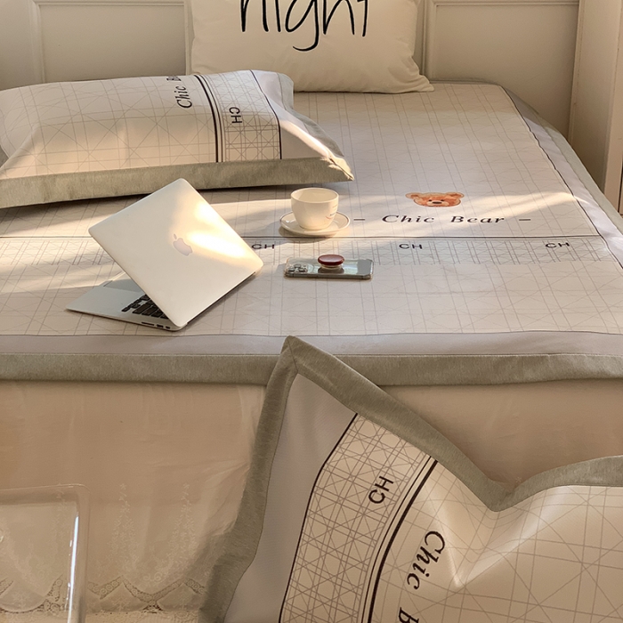 91家纺网 家纺一手货源 找家纺 （总）昔可 2022新款高端大版数码印花冰沐丝养生席