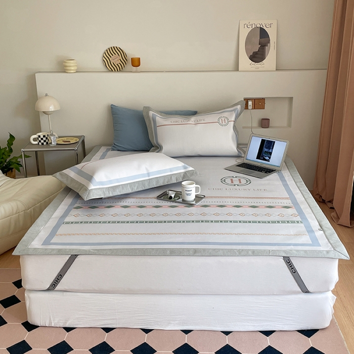 91家纺网 家纺一手货源 找家纺 昔可 2022新款高端大版数码印花冰沐丝养生席 海派夏日