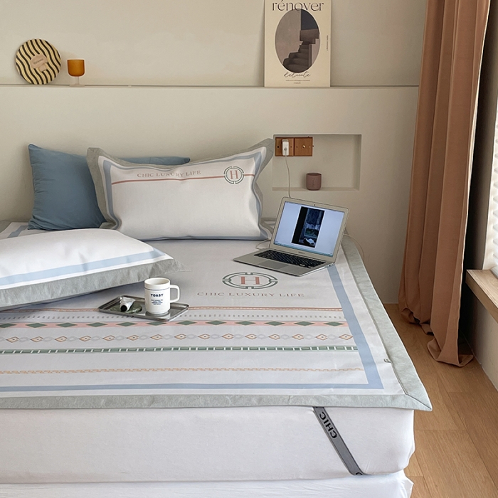 91家纺网 家纺一手货源 找家纺 昔可 2022新款高端大版数码印花冰沐丝养生席 海派夏日