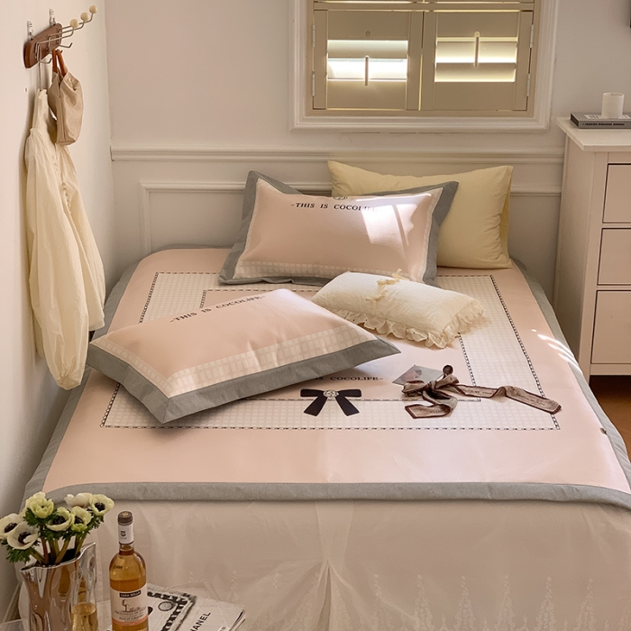 91家纺网 家纺一手货源 找家纺 昔可 2022新款高端大版数码印花冰沐丝养生席 赫本蝴蝶结