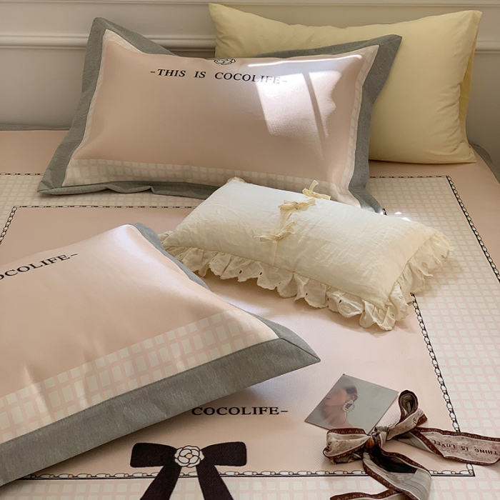 91家纺网 家纺一手货源 找家纺 昔可 2022新款高端大版数码印花冰沐丝养生席 赫本蝴蝶结