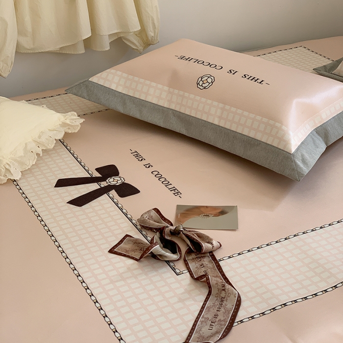 91家纺网 家纺一手货源 找家纺 昔可 2022新款高端大版数码印花冰沐丝养生席 赫本蝴蝶结