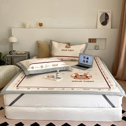 昔可 2022新款高端大版数码印花冰沐丝养生席 虎年旺旺