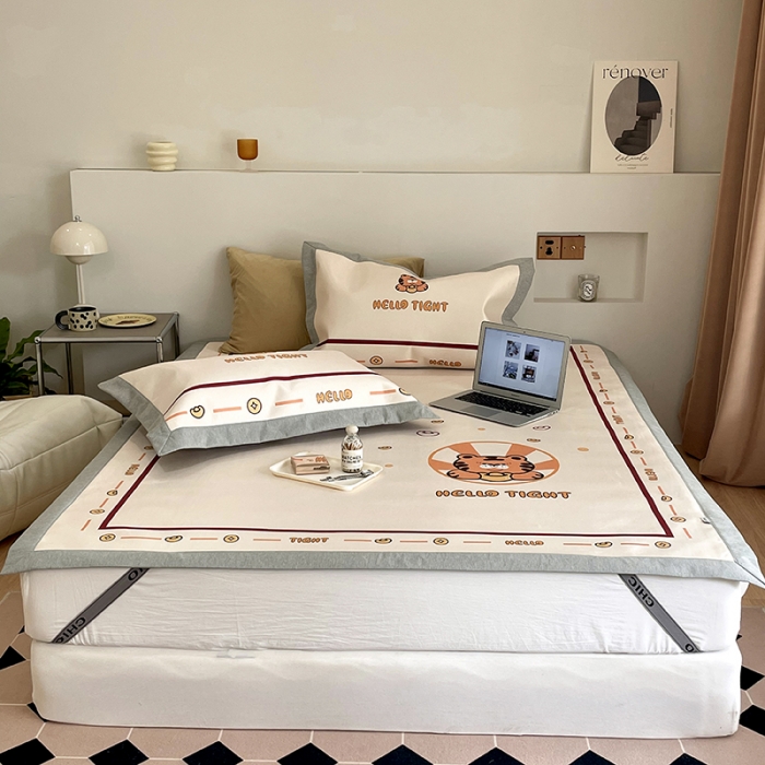 91家纺网 家纺一手货源 找家纺 昔可 2022新款高端大版数码印花冰沐丝养生席 虎年旺旺