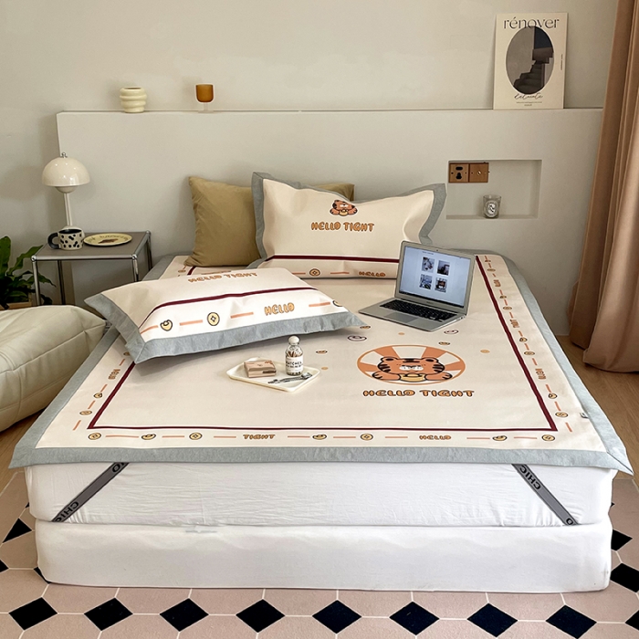 91家纺网 家纺一手货源 找家纺 昔可 2022新款高端大版数码印花冰沐丝养生席 虎年旺旺