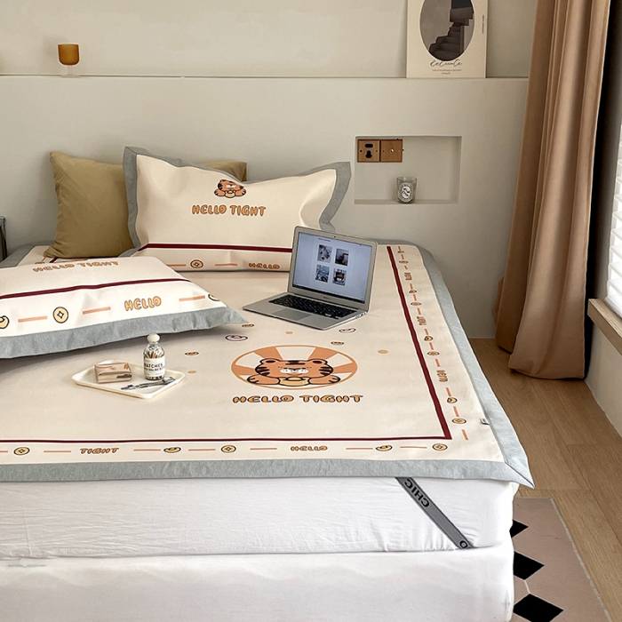 91家纺网 家纺一手货源 找家纺 昔可 2022新款高端大版数码印花冰沐丝养生席 虎年旺旺