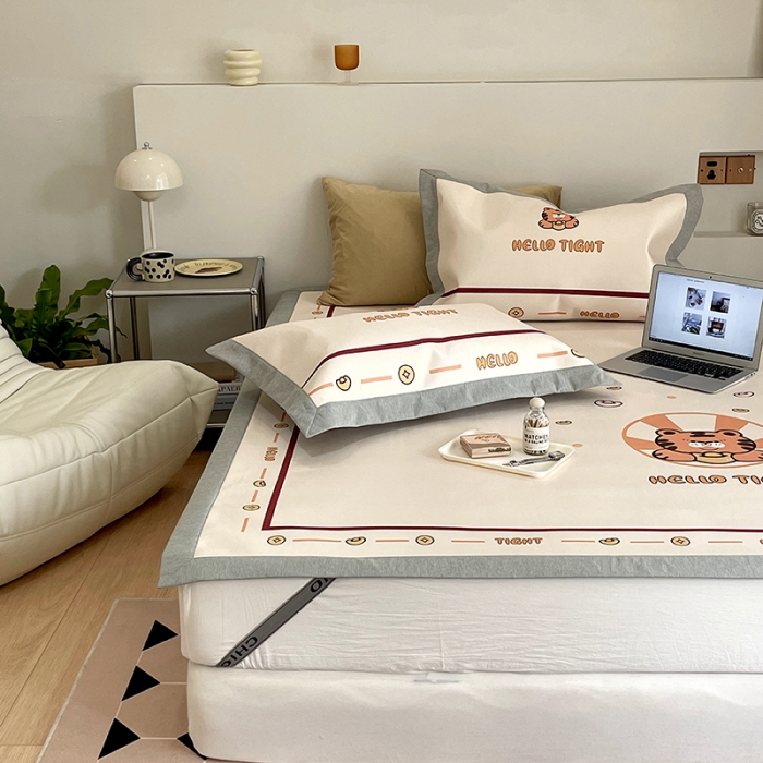 91家纺网 家纺一手货源 找家纺 昔可 2022新款高端大版数码印花冰沐丝养生席 虎年旺旺