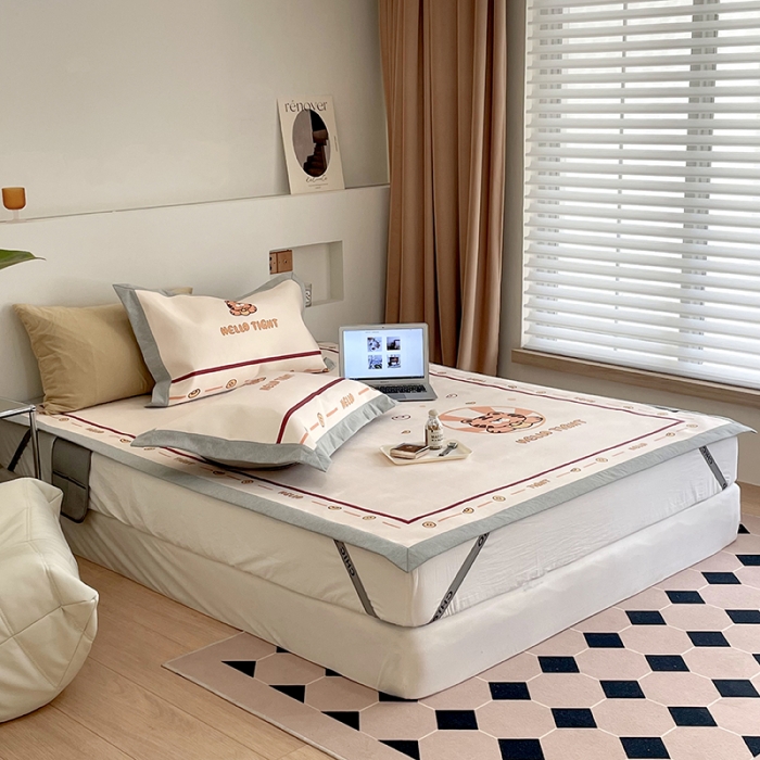 91家纺网 家纺一手货源 找家纺 昔可 2022新款高端大版数码印花冰沐丝养生席 虎年旺旺