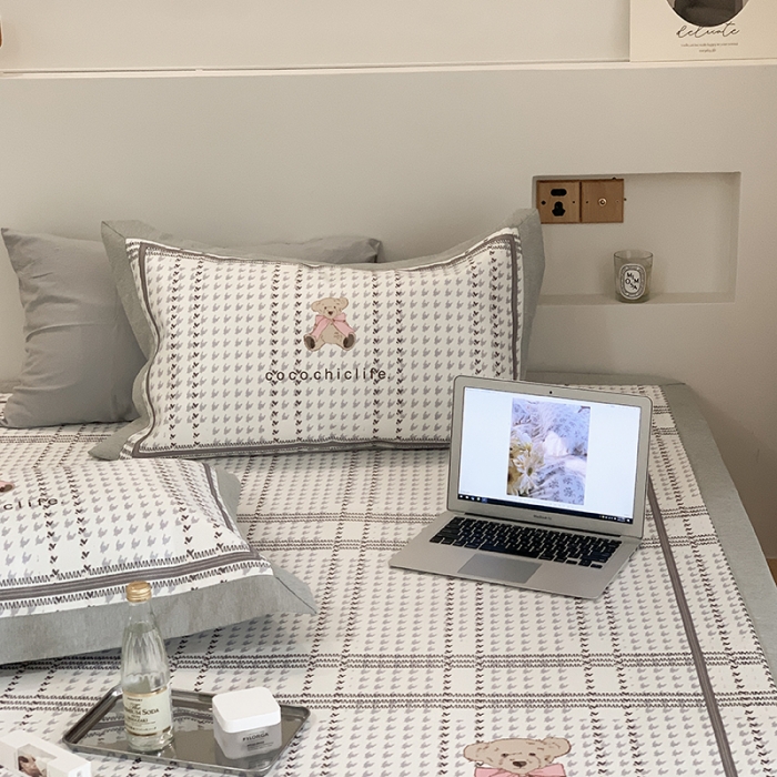 91家纺网 家纺一手货源 找家纺 昔可 2022新款高端大版数码印花冰沐丝养生席 可可熊-蓝