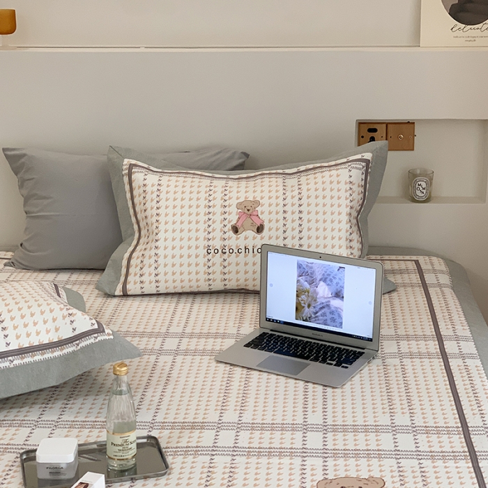 91家纺网 家纺一手货源 找家纺 昔可 2022新款高端大版数码印花冰沐丝养生席 可可熊-米