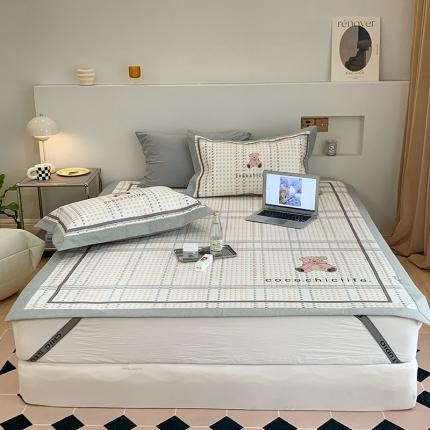 昔可 2022新款高端大版数码印花冰沐丝养生席 可可熊-米