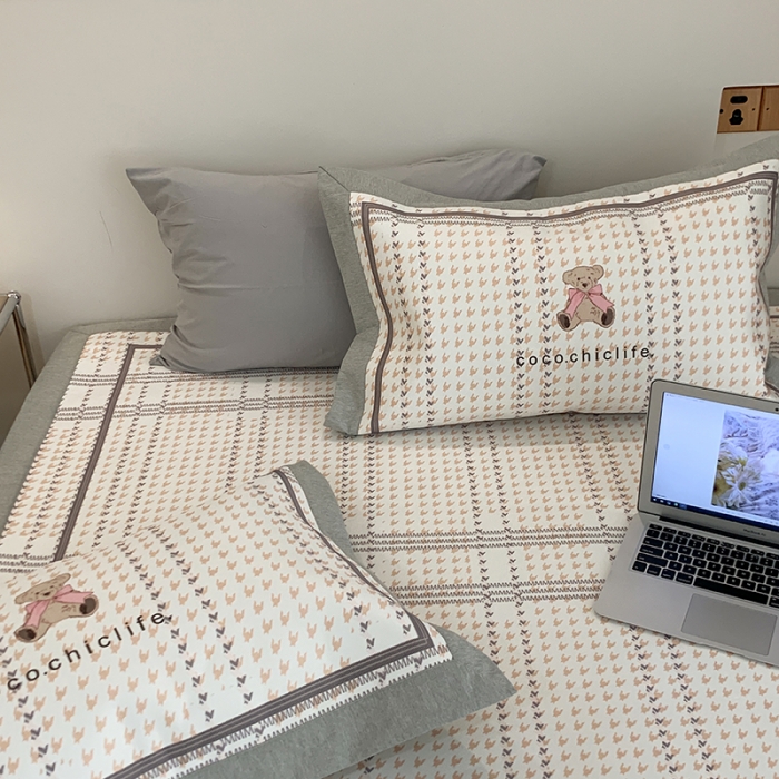 91家纺网 家纺一手货源 找家纺 昔可 2022新款高端大版数码印花冰沐丝养生席 可可熊-米