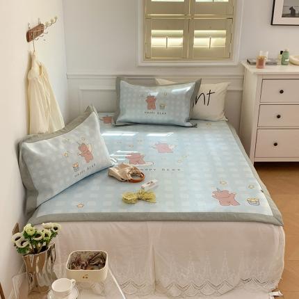 昔可 2022新款高端大版数码印花冰沐丝养生席 魔法熊