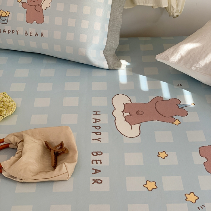 91家纺网 家纺一手货源 找家纺 昔可 2022新款高端大版数码印花冰沐丝养生席 魔法熊