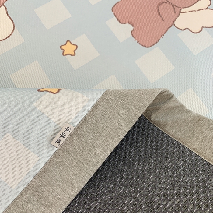 91家纺网 家纺一手货源 找家纺 昔可 2022新款高端大版数码印花冰沐丝养生席 魔法熊