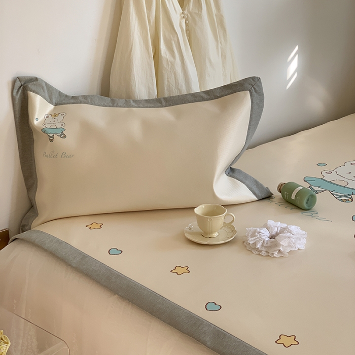 91家纺网 家纺一手货源 找家纺 昔可 2022新款高端大版数码印花冰沐丝养生席 跳舞熊