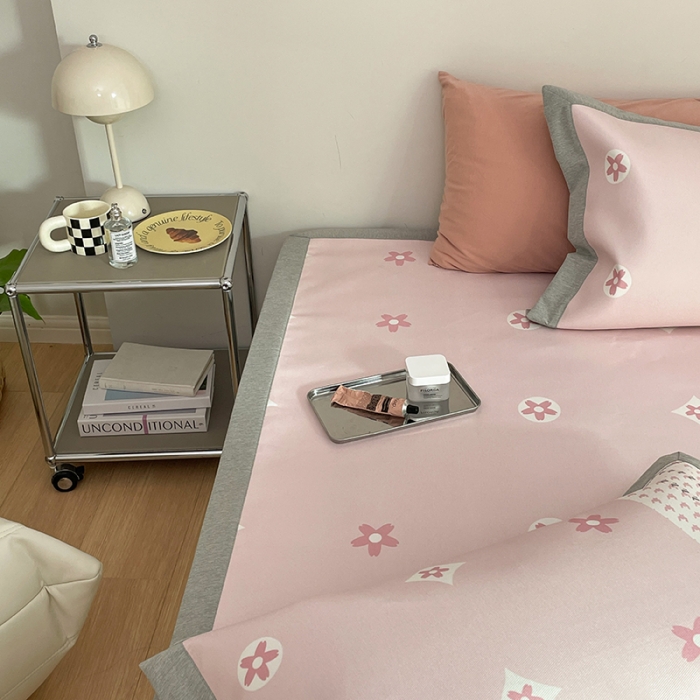 91家纺网 家纺一手货源 找家纺 昔可 2022新款高端大版数码印花冰沐丝养生席 香气粉