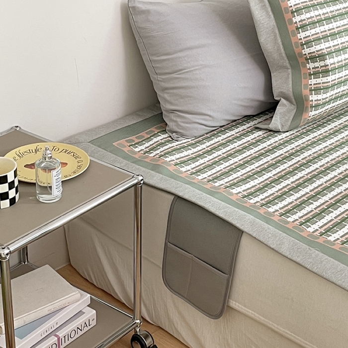 91家纺网 家纺一手货源 找家纺 昔可 2022新款高端大版数码印花冰沐丝养生席 香香四叶花绿