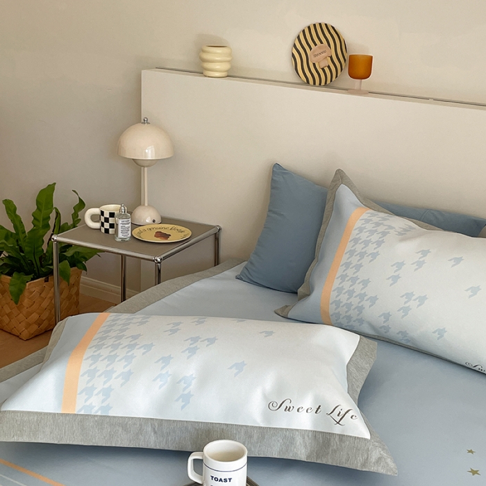 91家纺网 家纺一手货源 找家纺 昔可 2022新款高端大版数码印花冰沐丝养生席 星光闪闪-蓝