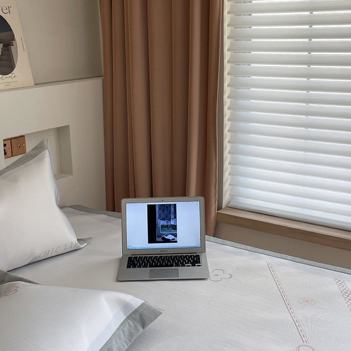 91家纺网 家纺一手货源 找家纺 昔可 2022新款高端大版数码印花冰沐丝养生席 幸运花链-蓝