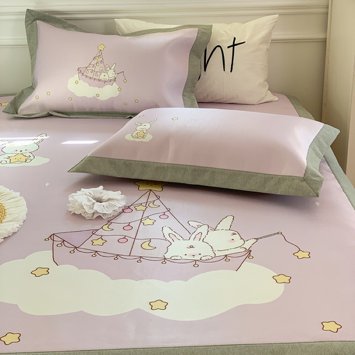 91家纺网 家纺一手货源 找家纺 昔可 2022新款高端大版数码印花冰沐丝养生席 月亮船