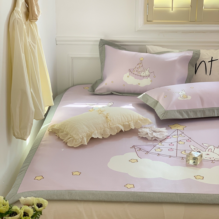 91家纺网 家纺一手货源 找家纺 昔可 2022新款高端大版数码印花冰沐丝养生席 月亮船