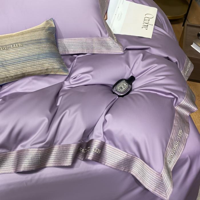 91家纺网 家纺一手货源 找家纺 200支新款长绒棉宽边刺绣四件套