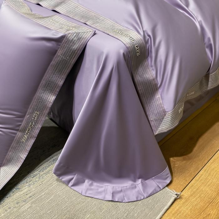 91家纺网 家纺一手货源 找家纺 200支新款长绒棉宽边刺绣四件套