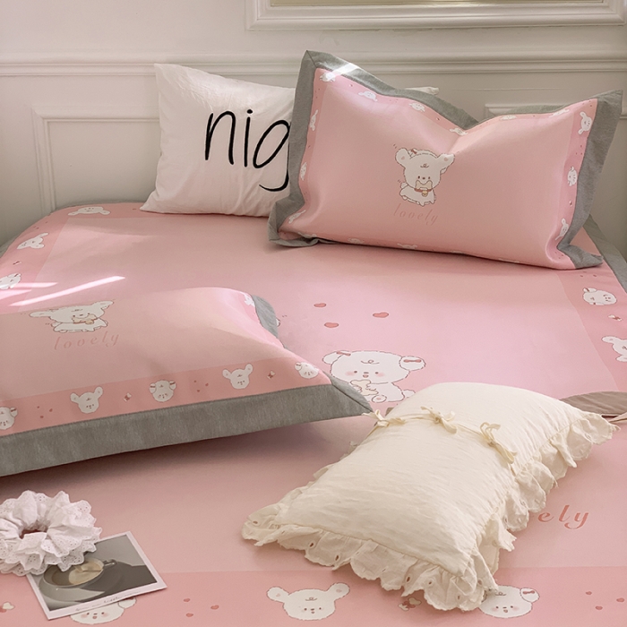 91家纺网 家纺一手货源 找家纺 昔可 2022新款高端大版数码印花冰沐丝养生席 小玩伴