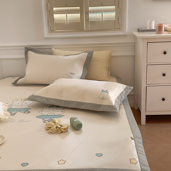 91家纺网 家纺一手货源 找家纺 昔可 2022新款高端大版数码印花冰沐丝养生席 跳舞熊