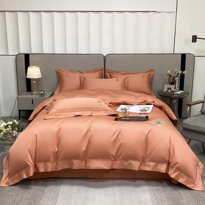 91家纺网 家纺一手货源 找家纺 200支新款长绒棉宽边刺绣四件套