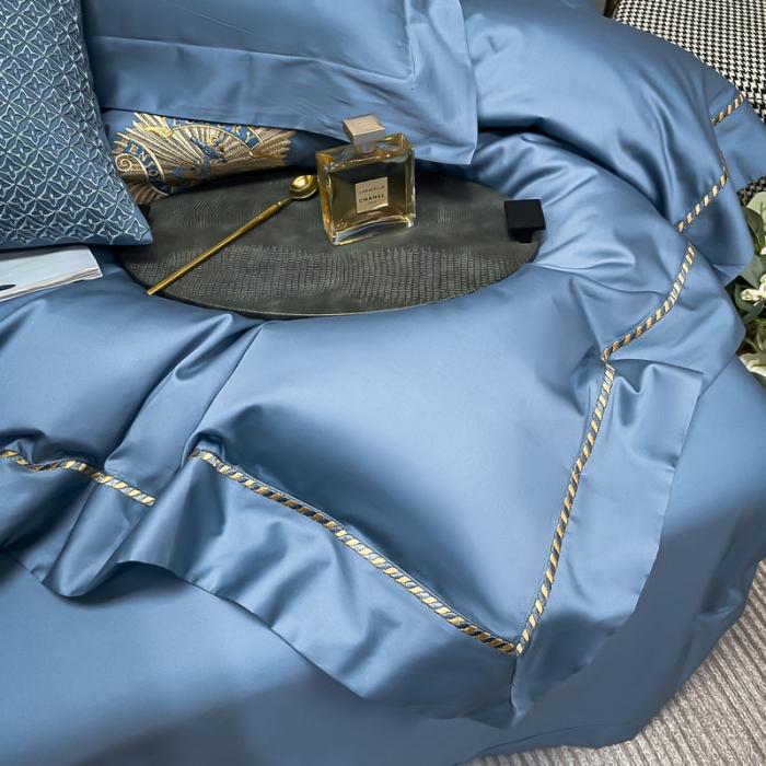 91家纺网 家纺一手货源 找家纺 200支新款长绒棉宽边刺绣四件套