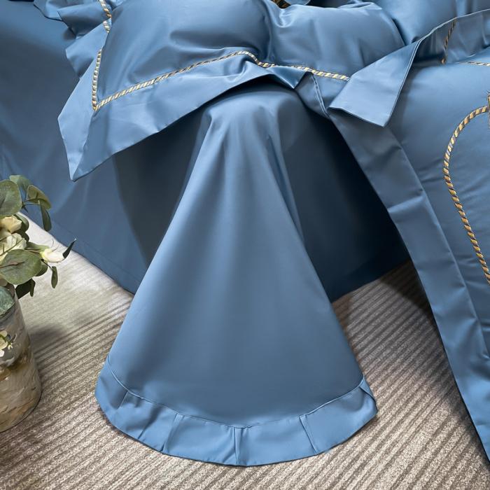 91家纺网 家纺一手货源 找家纺 200支新款长绒棉宽边刺绣四件套