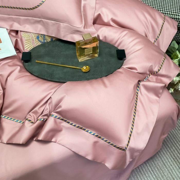 91家纺网 家纺一手货源 找家纺 200支新款长绒棉宽边刺绣四件套