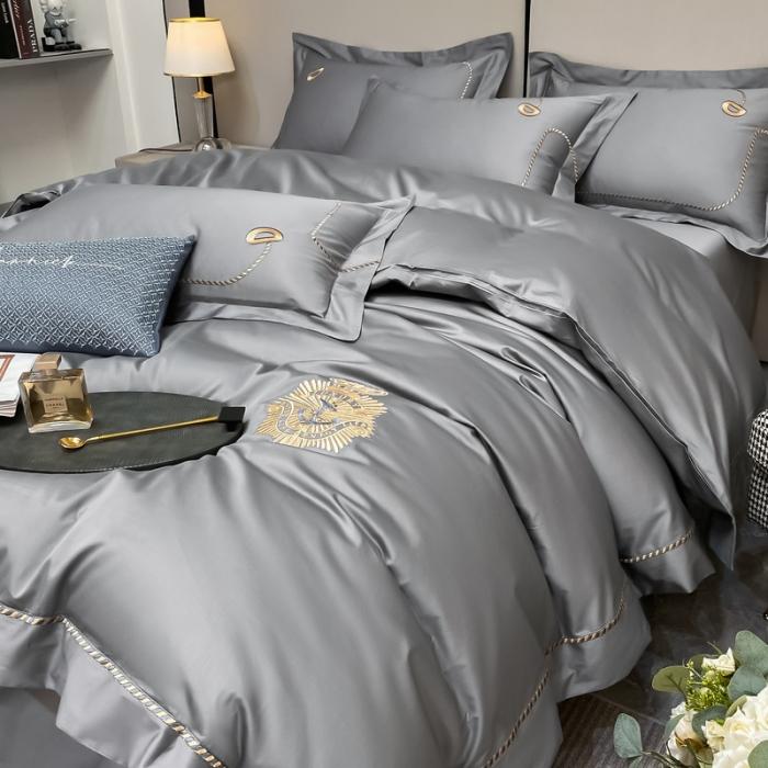 91家纺网 家纺一手货源 找家纺 200支新款长绒棉宽边刺绣四件套