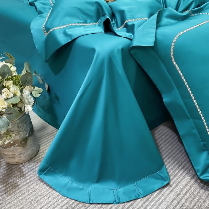 91家纺网 家纺一手货源 找家纺 200支新款长绒棉宽边刺绣四件套