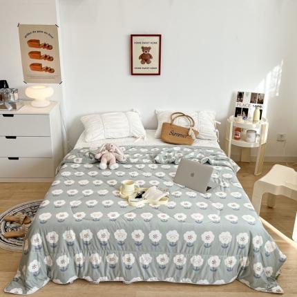 91家纺网 家纺一手货源 找家纺 （总）昔可 2022新款卡通印花牛奶丝针织夏被