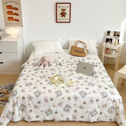 91家纺网 家纺一手货源 找家纺 （总）昔可 2022新款卡通印花牛奶丝针织夏被