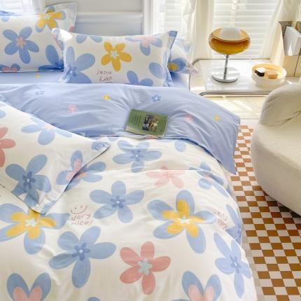 91家纺网 家纺一手货源 找家纺 （总）盛馨 2023新款小清新北欧风精梳棉全棉四件套