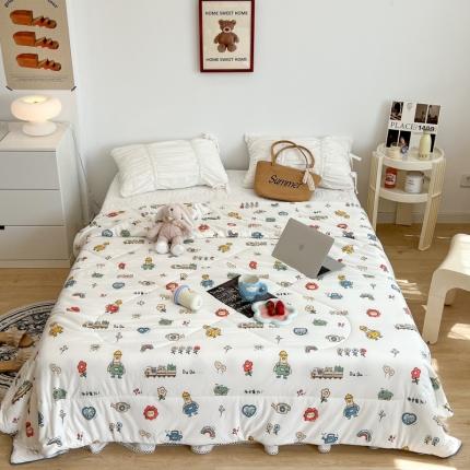 91家纺网 家纺一手货源 找家纺 （总）昔可 2022新款卡通印花牛奶丝针织夏被