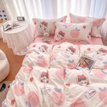 91家纺网 家纺一手货源 找家纺 （总）盛馨 2023新款小清新北欧风精梳棉全棉四件套