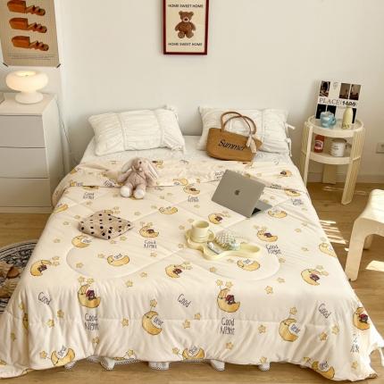 91家纺网 家纺一手货源 找家纺 （总）昔可 2022新款卡通印花牛奶丝针织夏被