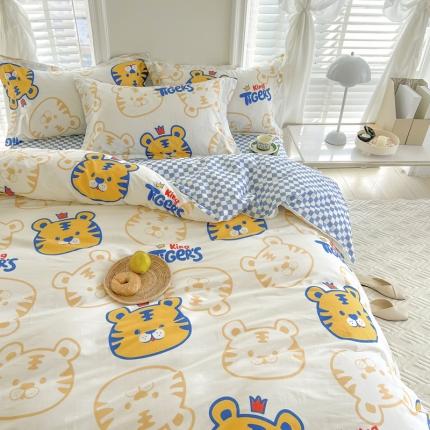 91家纺网 家纺一手货源 找家纺 （总）盛馨 2023新款小清新北欧风精梳棉全棉四件套