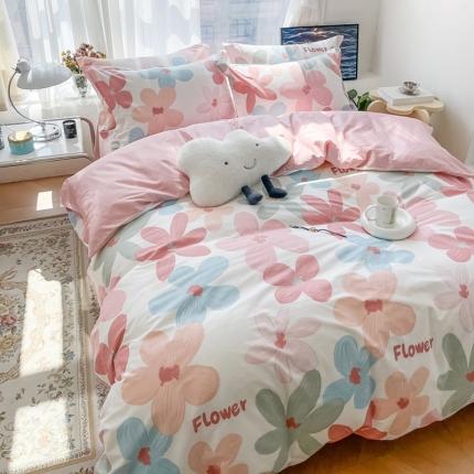 91家纺网 家纺一手货源 找家纺 （总）盛馨 2023新款小清新北欧风精梳棉全棉四件套