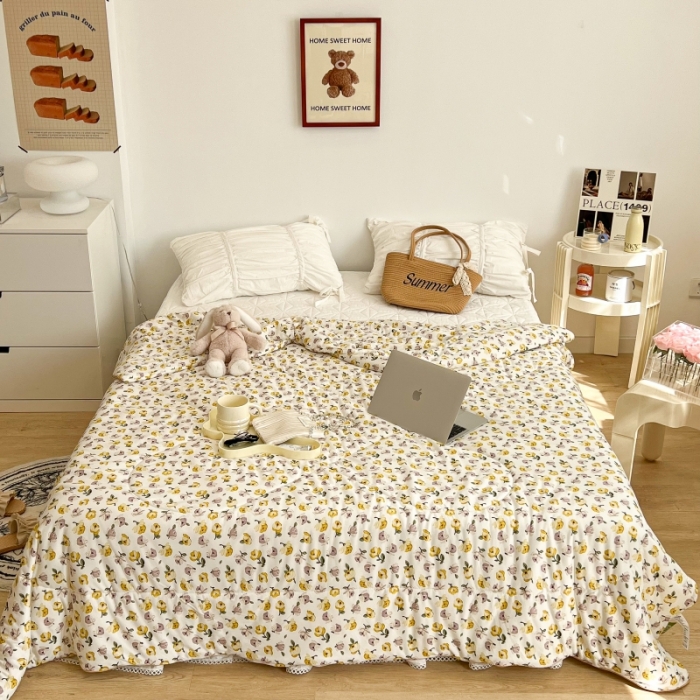 91家纺网 家纺一手货源 找家纺 昔可 2022新款卡通印花牛奶丝针织夏被 小柏丽